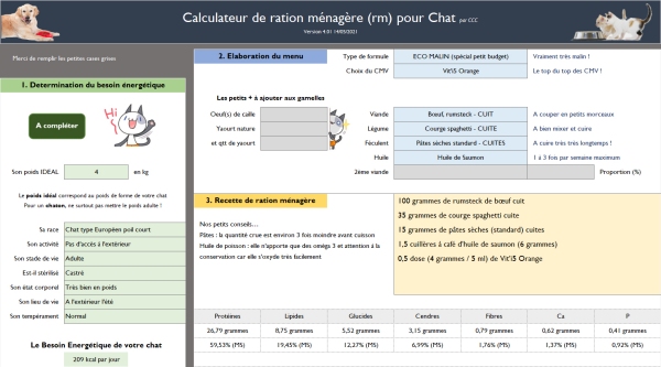Calculateur de ration croquettes et pâtée pour chien Calculateur de ration croquettes et pâtée pour chien